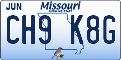 MO license plate CH9K8G