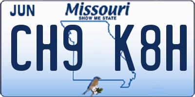 MO license plate CH9K8H