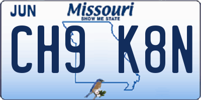 MO license plate CH9K8N
