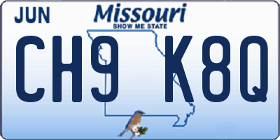 MO license plate CH9K8Q