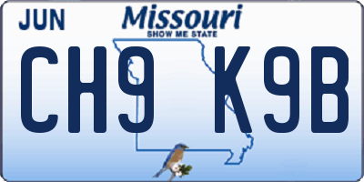 MO license plate CH9K9B