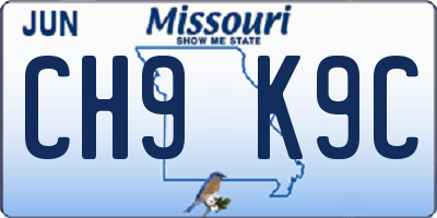 MO license plate CH9K9C