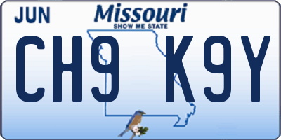 MO license plate CH9K9Y