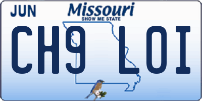 MO license plate CH9L0I