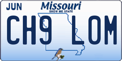 MO license plate CH9L0M