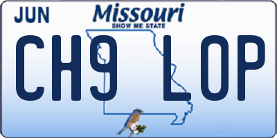 MO license plate CH9L0P