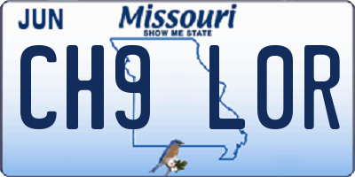 MO license plate CH9L0R