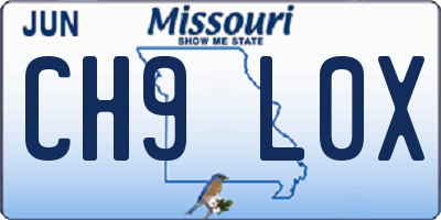 MO license plate CH9L0X