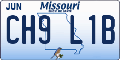MO license plate CH9L1B