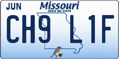 MO license plate CH9L1F