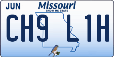 MO license plate CH9L1H