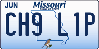 MO license plate CH9L1P