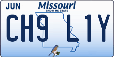 MO license plate CH9L1Y