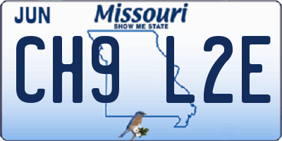 MO license plate CH9L2E