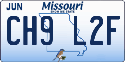 MO license plate CH9L2F