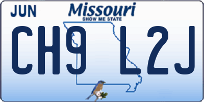 MO license plate CH9L2J