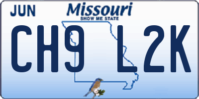 MO license plate CH9L2K