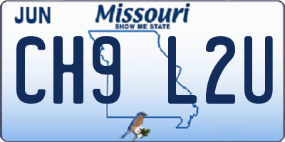 MO license plate CH9L2U