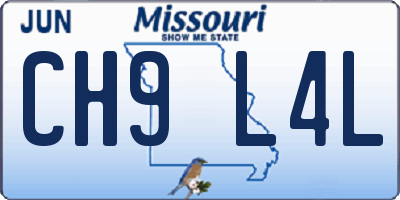 MO license plate CH9L4L