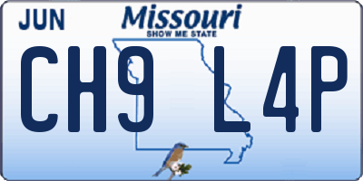 MO license plate CH9L4P
