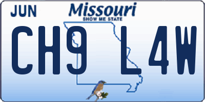 MO license plate CH9L4W