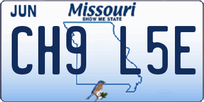 MO license plate CH9L5E
