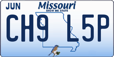 MO license plate CH9L5P