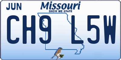 MO license plate CH9L5W