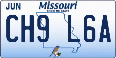 MO license plate CH9L6A