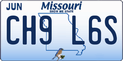 MO license plate CH9L6S