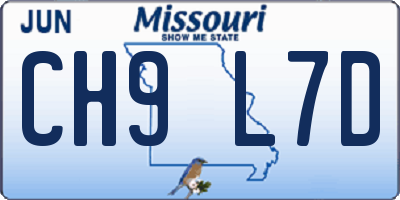 MO license plate CH9L7D