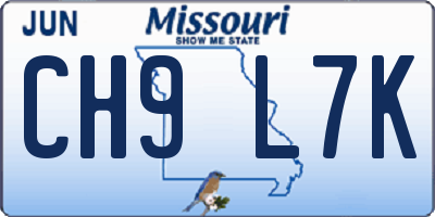 MO license plate CH9L7K
