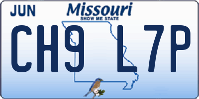 MO license plate CH9L7P