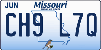 MO license plate CH9L7Q