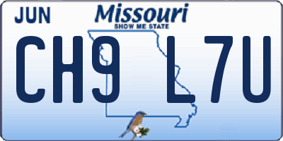 MO license plate CH9L7U