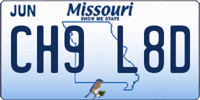 MO license plate CH9L8D
