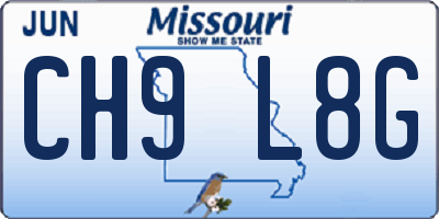 MO license plate CH9L8G