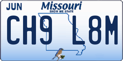 MO license plate CH9L8M