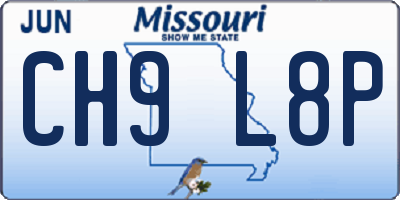 MO license plate CH9L8P