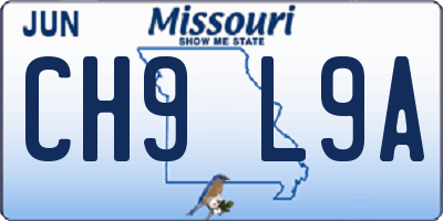 MO license plate CH9L9A