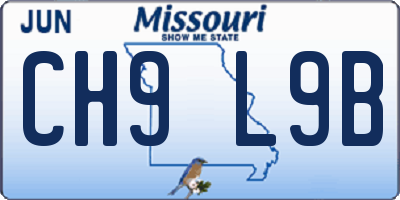 MO license plate CH9L9B