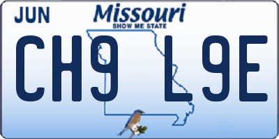 MO license plate CH9L9E