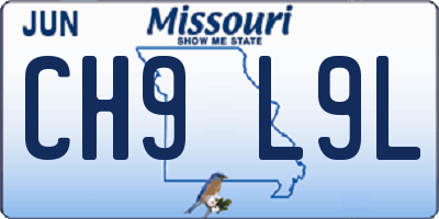 MO license plate CH9L9L