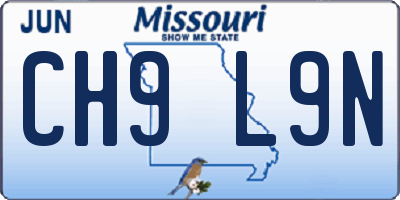 MO license plate CH9L9N