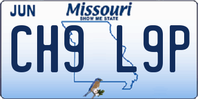 MO license plate CH9L9P