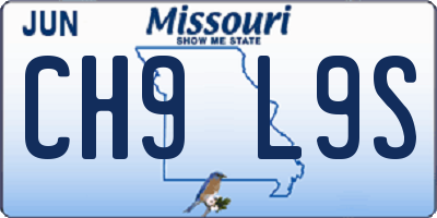 MO license plate CH9L9S