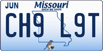 MO license plate CH9L9T