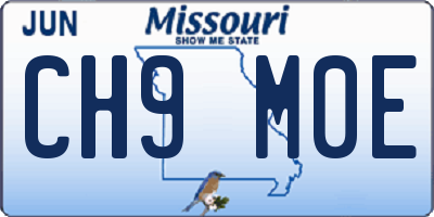 MO license plate CH9M0E
