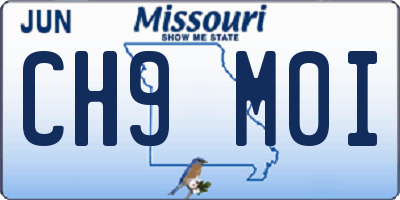 MO license plate CH9M0I