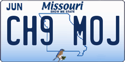 MO license plate CH9M0J